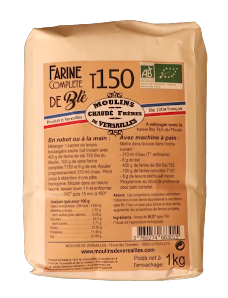 Farine biologique de blé T150 - 1kg
